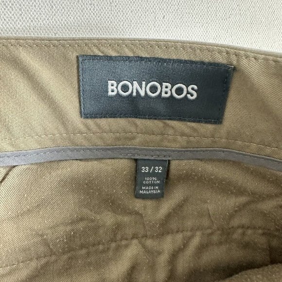 Bonobos Wednesday Pants Men's 33x32 Beige Flat Front Straight Leg Casual Chino - Picture 9 of 9
